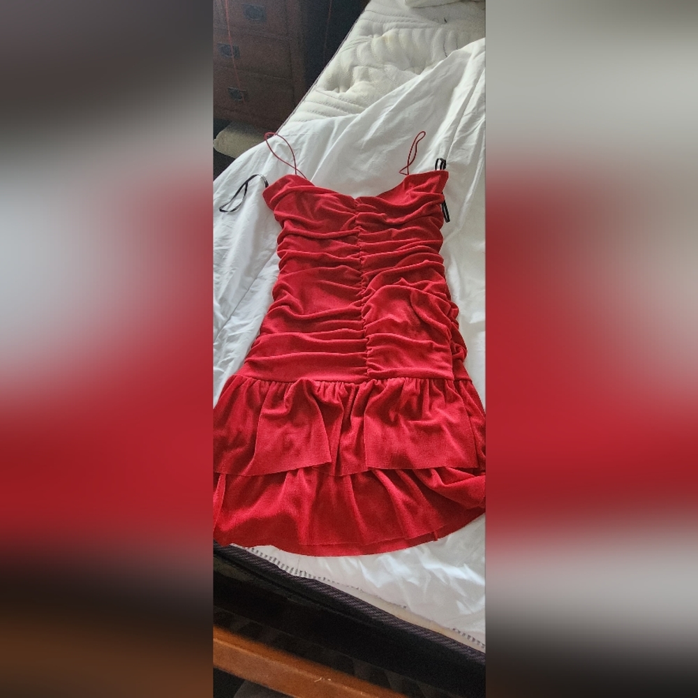 Forever XXI Red Velour dress Sz XL
